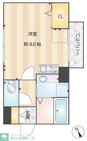 ラルク新宿御苑(ワンルーム/2階)の間取り写真
