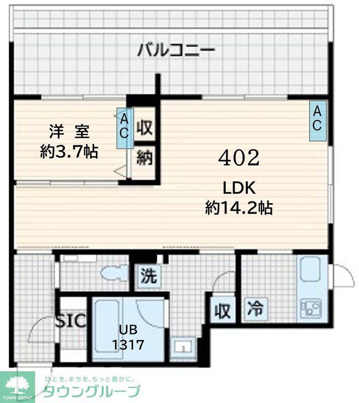 FULLEA恵比寿(1LDK/3階)の間取り写真