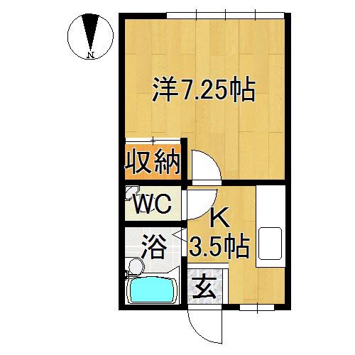 コーポケイ(1K/2階)の間取り写真