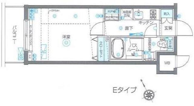 ZOOM恵比寿(1K/3階)の間取り写真
