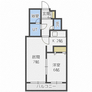 ロータリー円山(1LDK/2階)の間取り写真