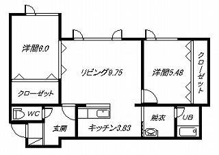 レジェンド3・4(2LDK/1階)の間取り写真