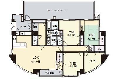 エトワールヴィル-R南楠葉(4LDK/5階)の間取り写真