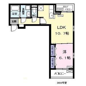 シャローム応仁(1LDK/3階)の間取り写真