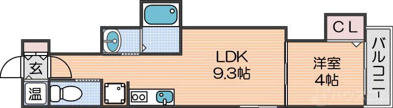 F ASECIA KENSHU エフアセシアケンシュウ(1LDK/3階)の間取り写真