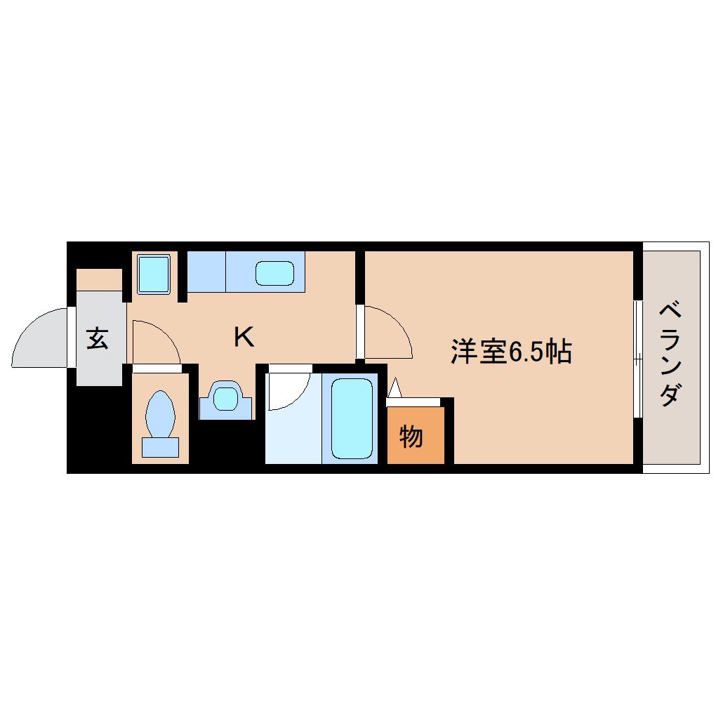 ヴェラルーナ(1K/1階)の間取り写真