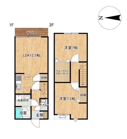 ツバメハウスII(2LDK/1階)の間取り写真