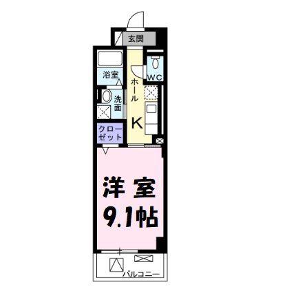 シエロ フィオーレ(1K/6階)の間取り写真