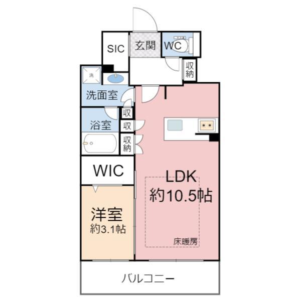 アーバネックス同心(1LDK/3階)の間取り写真