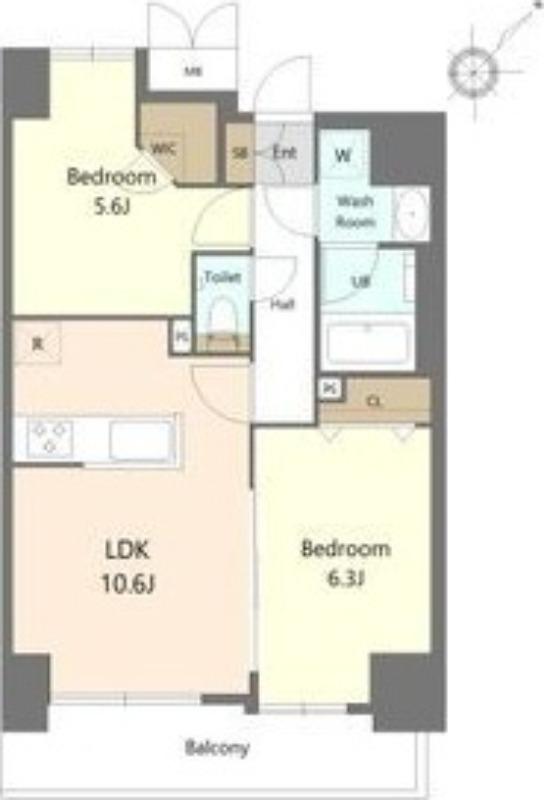 S-RESIDENCE大曽根BRESA(2LDK/4階)の間取り写真