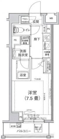 アイル ルシェール錦糸町(1K/2階)の間取り写真