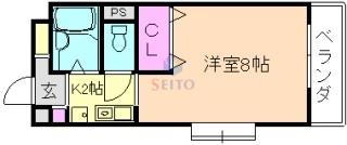 アルテ曽根(1K/3階)の間取り写真