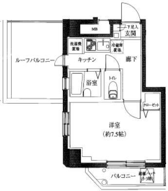 MUSIC JOY 神楽坂(1K/6階)の間取り写真