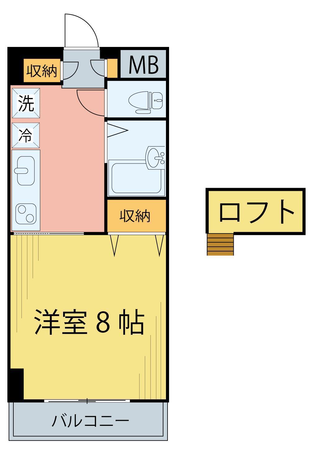ラ・フランスマンション本町(1K/5階)の間取り写真