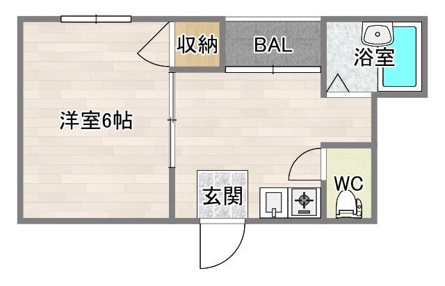 エルハイツ(1DK/4階)の間取り写真