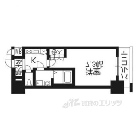 エスリード烏丸五条駅前(1K/4階)の間取り写真