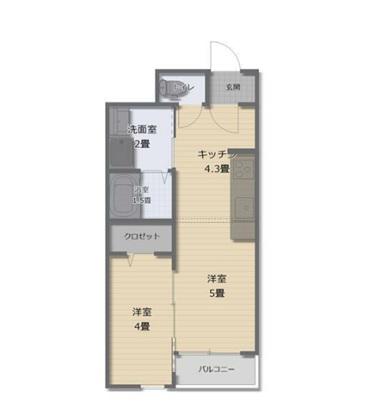 ルミナス長町8B(1LDK/1階)の間取り写真