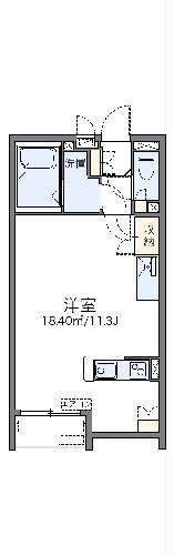 レオネクストベルジュ(ワンルーム/2階)の間取り写真