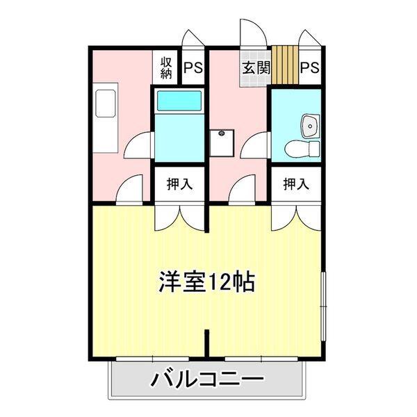 コーポ前田A棟(ワンルーム/2階)の間取り写真
