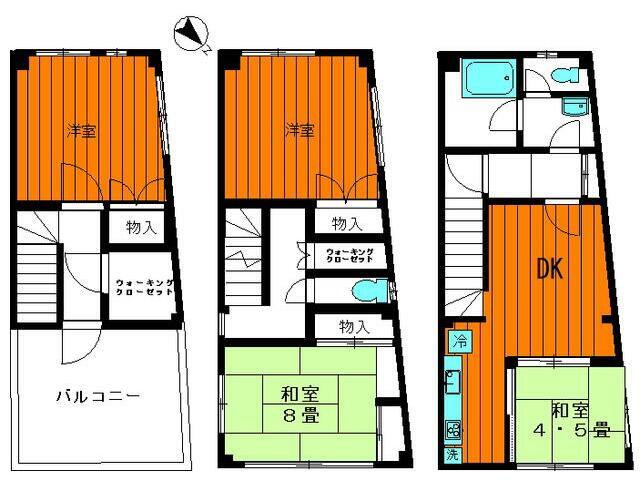 大崎ビル(4DK/3階)の間取り写真