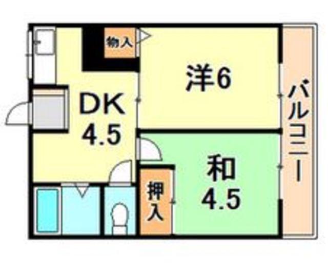 サニーヒルⅡ(2DK/2階)の間取り写真
