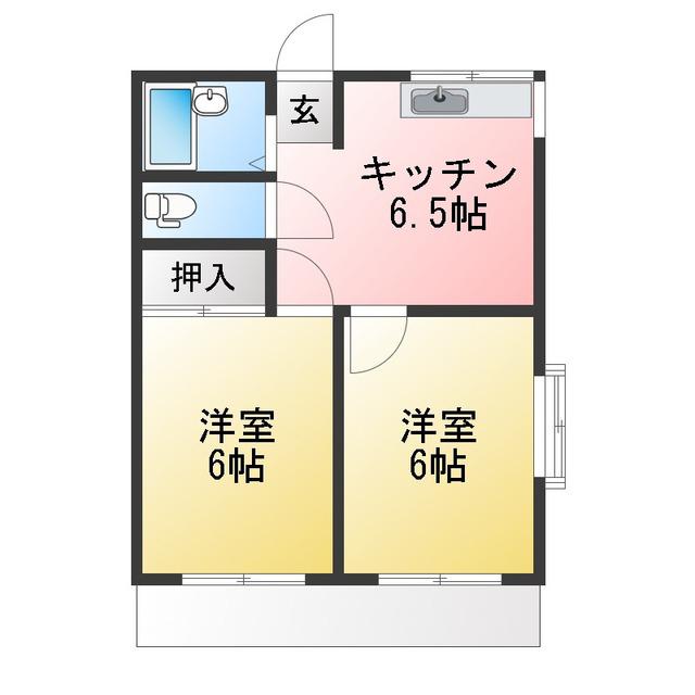 コーポKOGEN(2DK/1階)の間取り写真