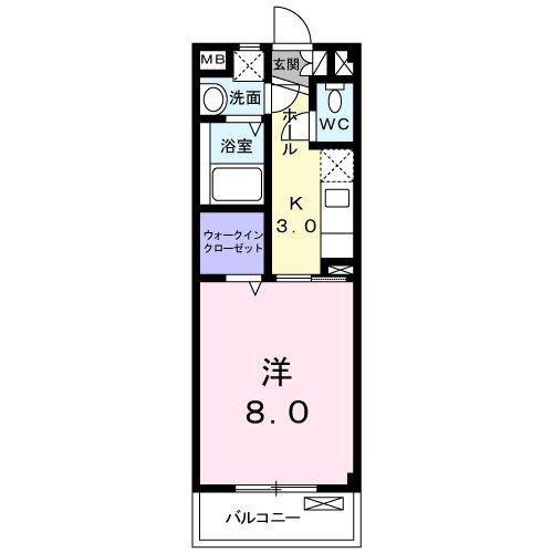 フリーデ373伊賀(1K/1階)の間取り写真