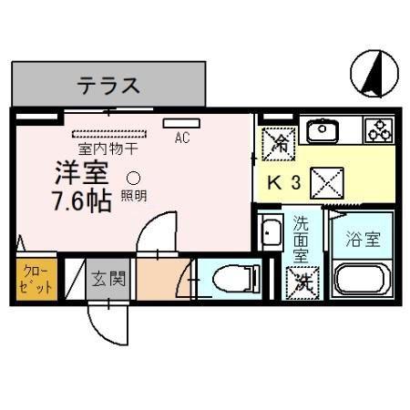 SOLANA II(1K/1階)の間取り写真