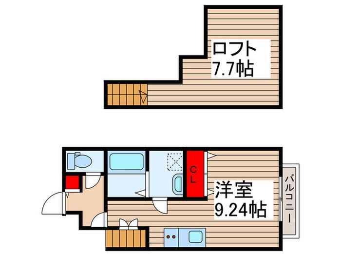 PLUSEED 殿平賀(ワンルーム/1階)の間取り写真