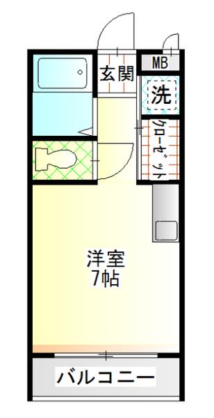BAAN萬(ワンルーム/4階)の間取り写真