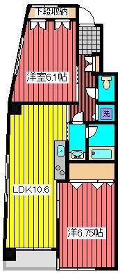 BELLE DEMEURE(2LDK/4階)の間取り写真