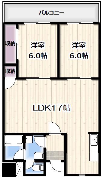 ハピネス48(2LDK/2階)の間取り写真