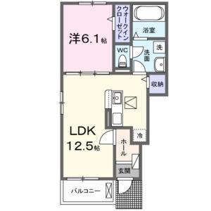 プロスぺリテVII(1LDK/1階)の間取り写真