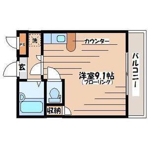 リエス長町南3丁目(ワンルーム/2階)の間取り写真
