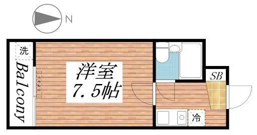 オーティーハイツ黒田(1K/3階)の間取り写真