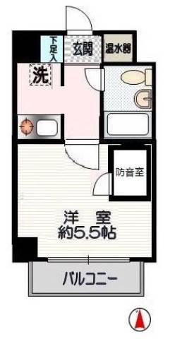 クリオ鶴ヶ峰壱番館(1K/2階)の間取り写真