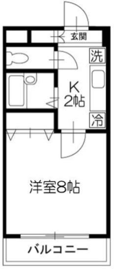 アレックス(1K/2階)の間取り写真