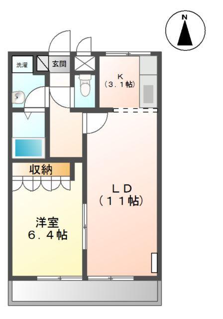 メアリーローズ(1LDK/2階)の間取り写真