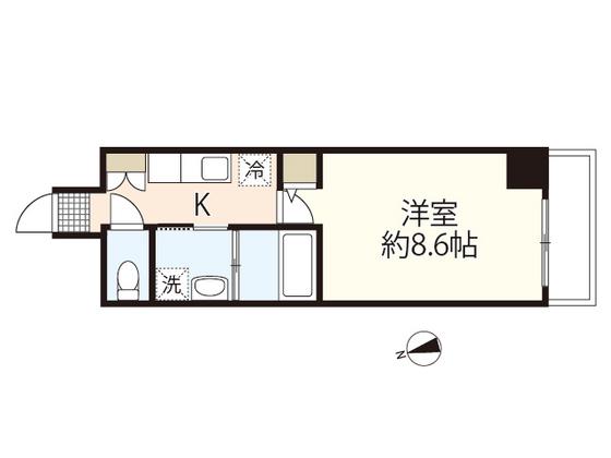 PABLO中広町(1K/4階)の間取り写真