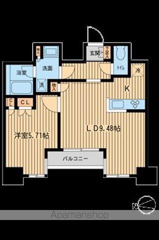 KDXレジデンス東新宿(1LDK/13階)の間取り写真