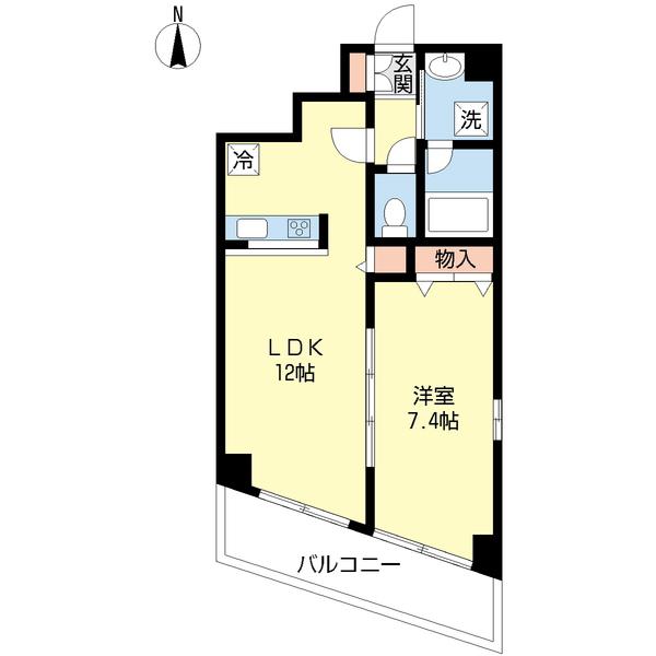 フォーティーン(1LDK/3階)の間取り写真