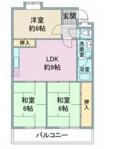 メルローズ2号館(3LDK/3階)の間取り写真