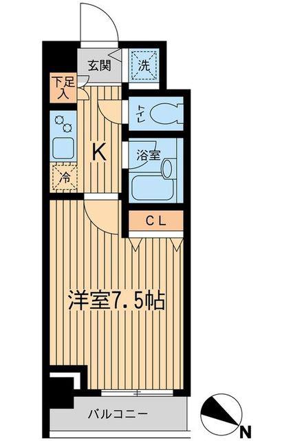 JC西馬込(1K/2階)の間取り写真