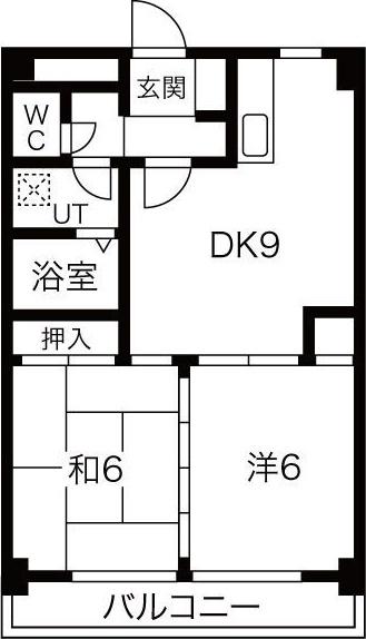 グローバル露橋(2LDK/4階)の間取り写真