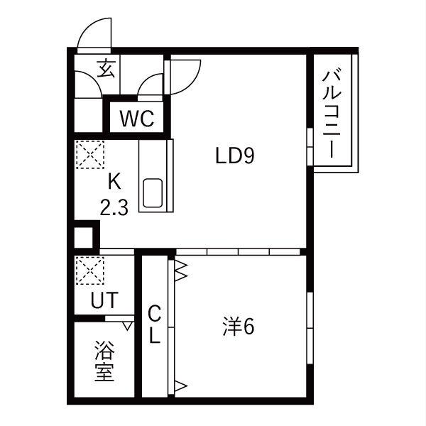 アストリア宮の森(1LDK/3階)の間取り写真