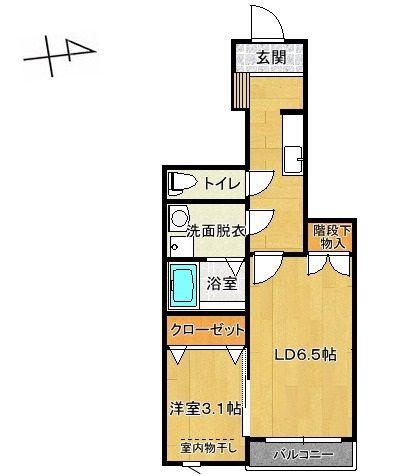 ルーチェ香久池(1LDK/1階)の間取り写真