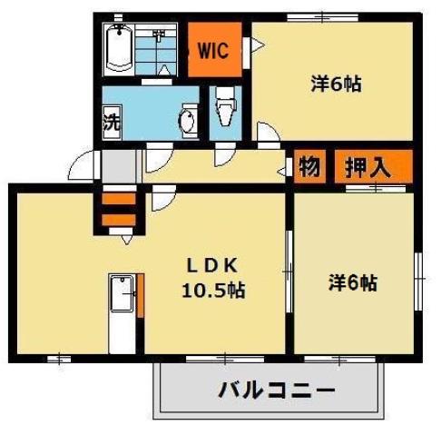 ガーデンヒルズC(3LDK/2階)の間取り写真