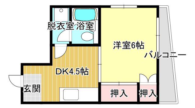 EIGHT BUILDINGI(1DK/2階)の間取り写真