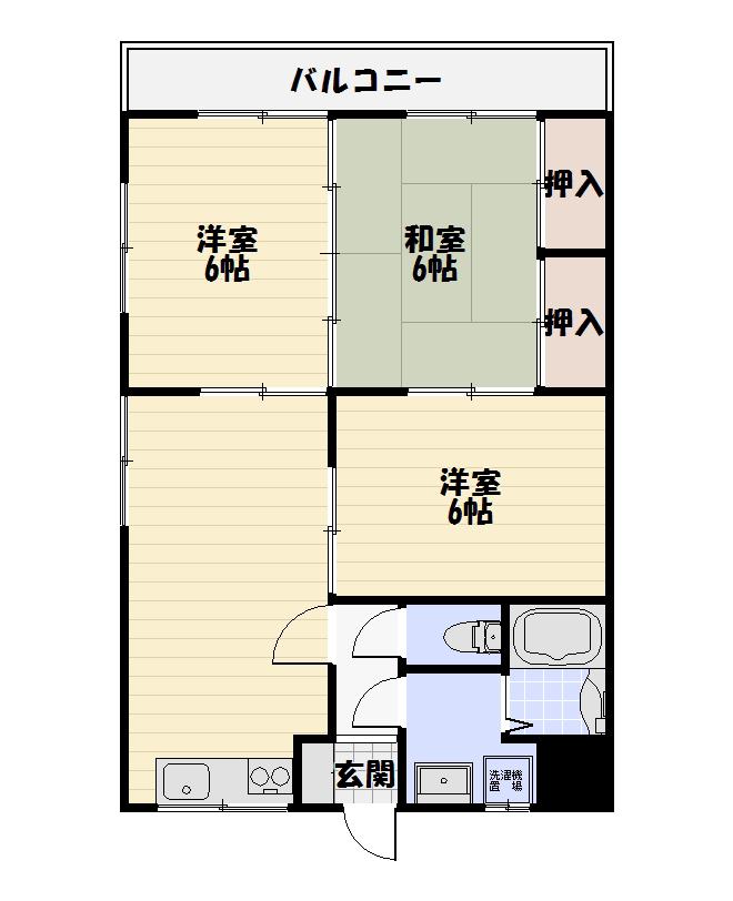 中島ハイツ(3DK/3階)の間取り写真