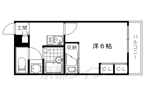 レオパレス洛南(1K/1階)の間取り写真